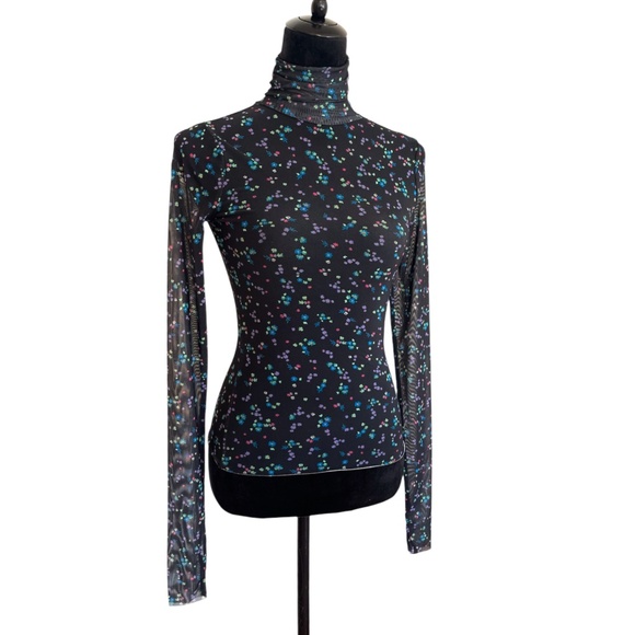 Sheer Mesh Dark Floral Top - Picture 1 of 4